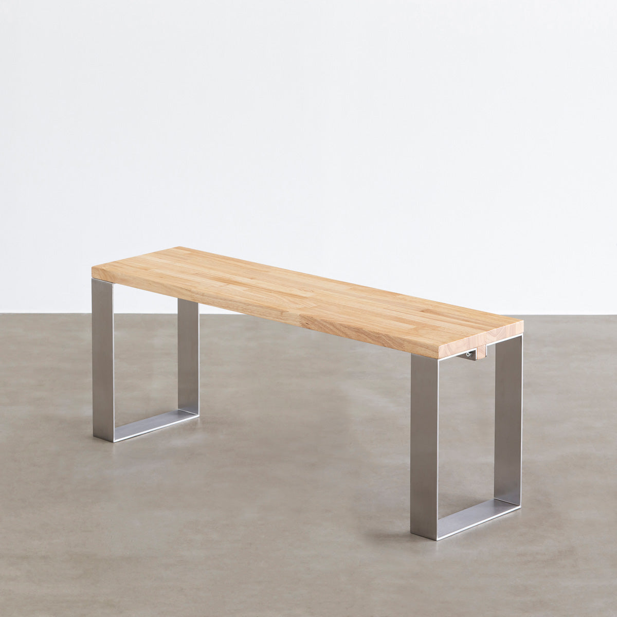 【未使用・定価40%オフ】KANADEMONO ダイニングベンチ 幅117cm THE BENCH / ラバーウッド ナチュラル × Stainless Line – KANADEMONO