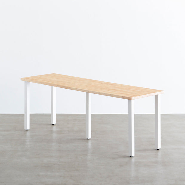 THE TABLE / ラバーウッド ナチュラル × White Steel × W181 - 300cm