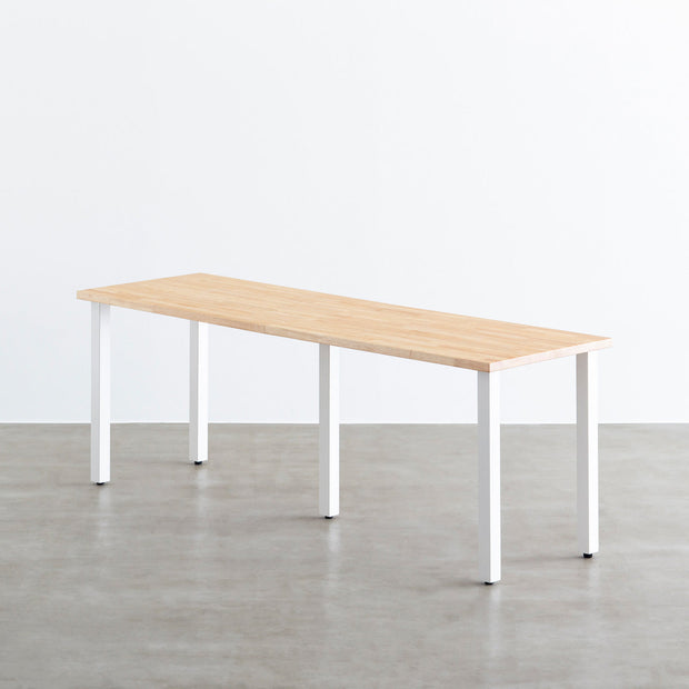 THE TABLE / ラバーウッド ナチュラル × White Steel × W181 - 300cm 