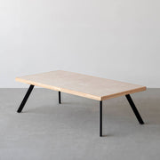 THE LOW TABLE / 大理石 ココナッツベージュ × ラバーウッド × Black Steel