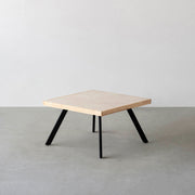THE LOW TABLE / 大理石 ココナッツベージュ × ラバーウッド × Black Steel
