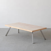THE LOW TABLE / 大理石 ココナッツベージュ × ラバーウッド × Stainless