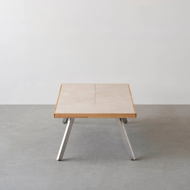THE LOW TABLE / 大理石 ココナッツベージュ × ラバーウッド × Stainless