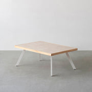 THE LOW TABLE / 大理石 ココナッツベージュ × ラバーウッド × White Steel