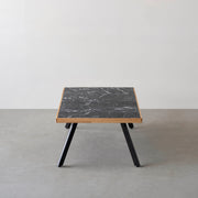 THE LOW TABLE / 大理石 黒白根 × ラバーウッド × Black Steel
