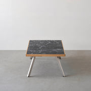 THE LOW TABLE / 大理石 黒白根 × ラバーウッド × Stainless