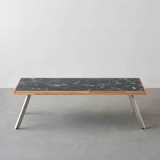 THE LOW TABLE / 大理石 黒白根 × ラバーウッド × Stainless