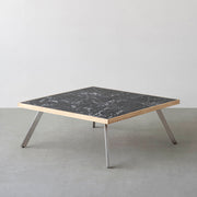 THE LOW TABLE / 大理石 黒白根 × ラバーウッド × Stainless