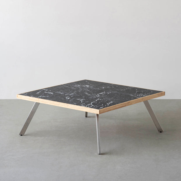 THE LOW TABLE / 大理石 黒白根 × ラバーウッド × Stainless