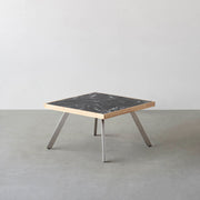 THE LOW TABLE / 大理石 黒白根 × ラバーウッド × Stainless