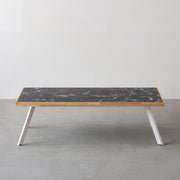 THE LOW TABLE / 大理石 黒白根 × ラバーウッド × White Steel
