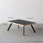 THE LOW TABLE / 大理石 ココナッツベージュ × ラバーウッド × Black Steel