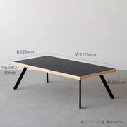 THE LOW TABLE / 大理石 ココナッツベージュ × ラバーウッド × Black Steel