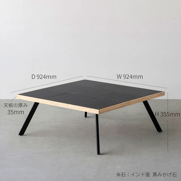 THE LOW TABLE / 大理石 ココナッツベージュ × ラバーウッド × Black Steel