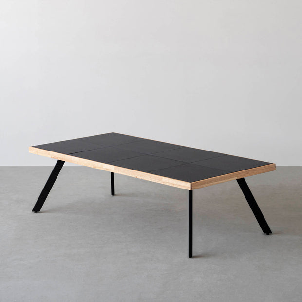 THE LOW TABLE / インド産 黒みかげ石 × ラバーウッド × Black Steel