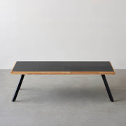 THE LOW TABLE / インド産 黒みかげ石 × ラバーウッド × Black Steel