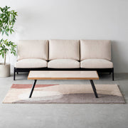 THE LOW TABLE / 大理石 ココナッツベージュ × ラバーウッド × Black Steel