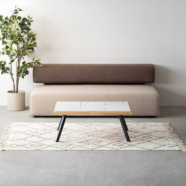 THE LOW TABLE / 大谷石 × ラバーウッド × Black Steel