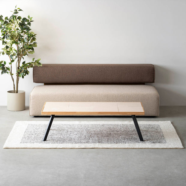 THE LOW TABLE / 砂岩 ブランコドマール × ラバーウッド × Black Steel