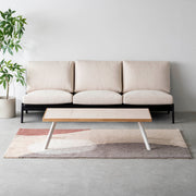 THE LOW TABLE / 砂岩 ブランコドマール × ラバーウッド × White Steel