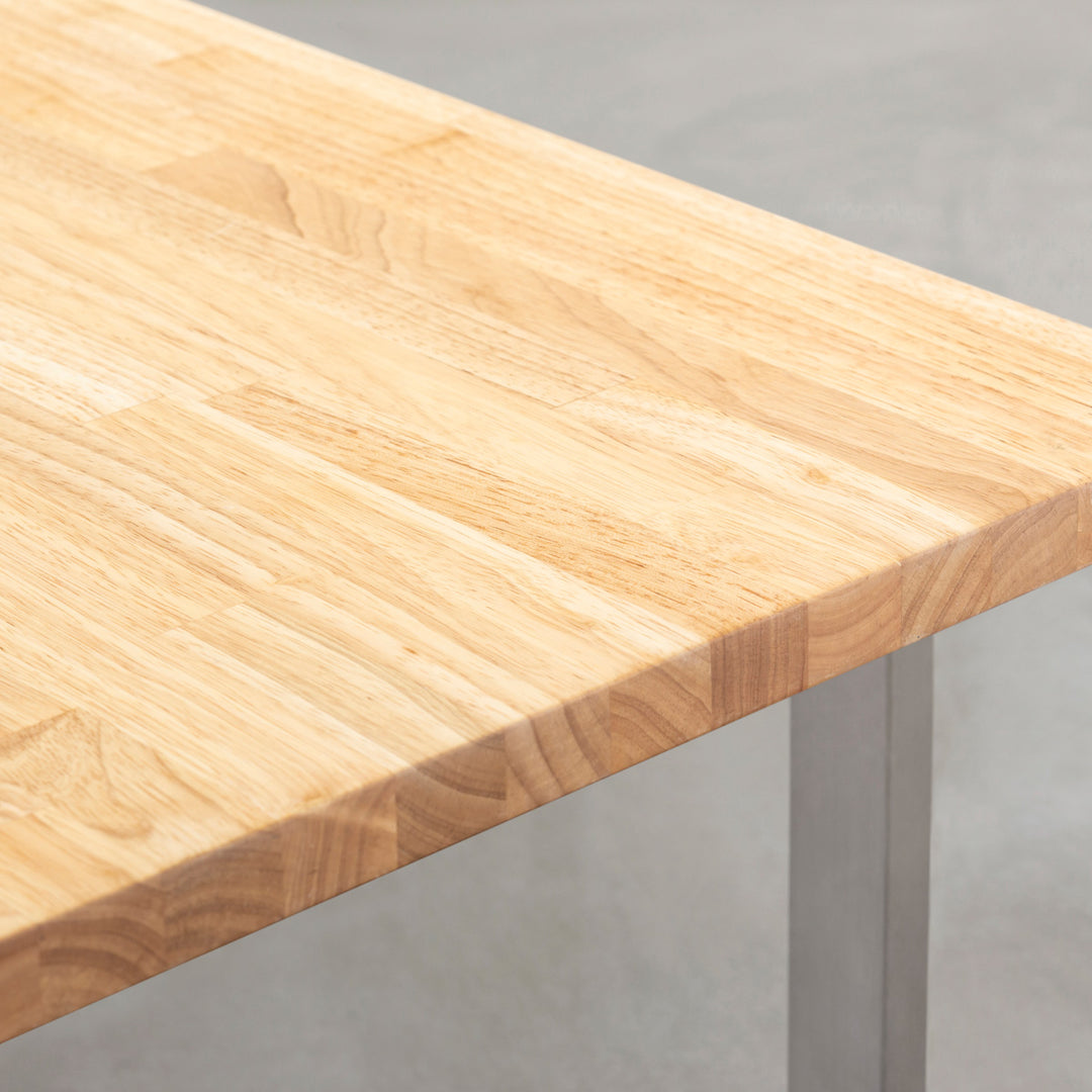 T1238☆展示品☆カナデモノ　テーブル　ラバーウッド　W1400　アイアン THE LOW TABLE / ラバーウッド ナチュラル × Stainless – KANADEMONO