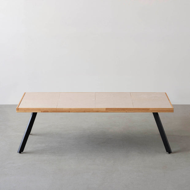 THE LOW TABLE / 砂岩 ブランコドマール × ラバーウッド × Black Steel