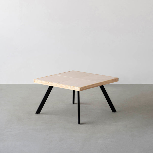 THE LOW TABLE / 砂岩 ブランコドマール × ラバーウッド × Black Steel