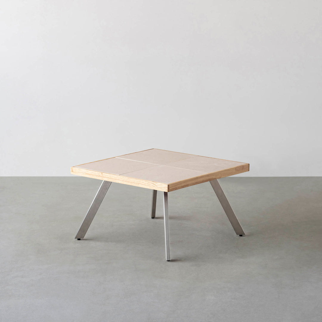 THE LOW TABLE / 砂岩 ブランコドマール × ラバーウッド × Stainless