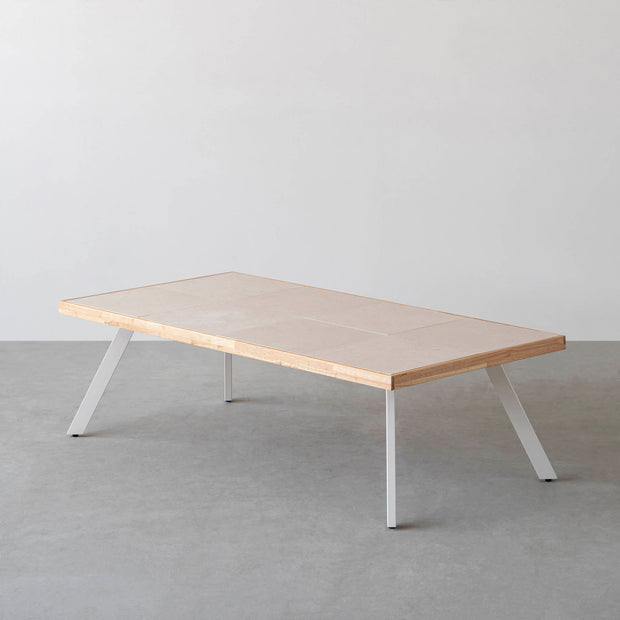 THE LOW TABLE / 砂岩 ブランコドマール × ラバーウッド × White Steel