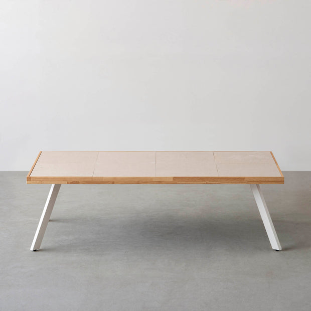 THE LOW TABLE / 砂岩 ブランコドマール × ラバーウッド × White Steel