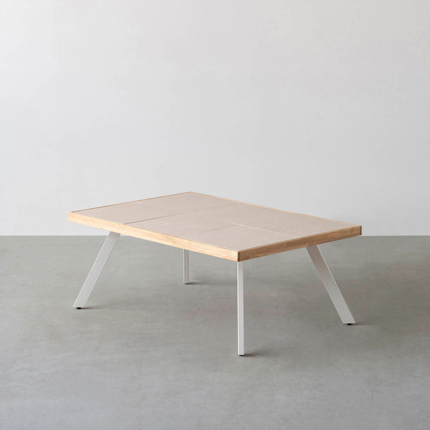 THE LOW TABLE / 砂岩 ブランコドマール × ラバーウッド × White Steel