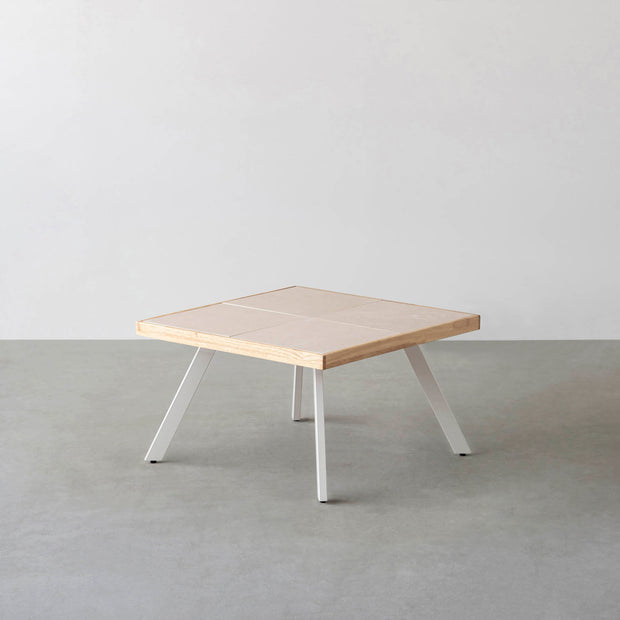 THE LOW TABLE / 砂岩 ブランコドマール × ラバーウッド × White Steel