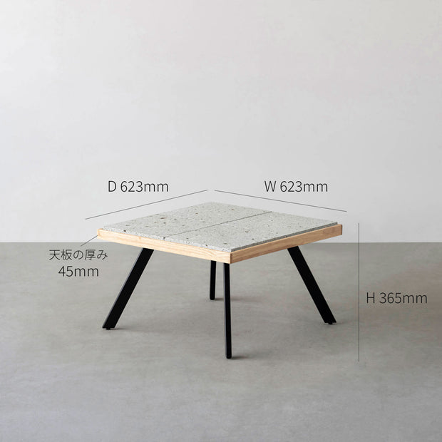 THE LOW TABLE / 大谷石 × ラバーウッド × Black Steel