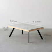 THE LOW TABLE / 大谷石 × ラバーウッド × Black Steel