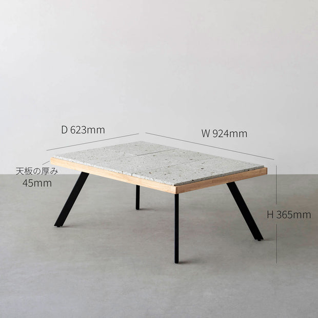 THE LOW TABLE / 大谷石 × ラバーウッド × Black Steel