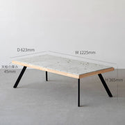 THE LOW TABLE / 大谷石 × ラバーウッド × Black Steel