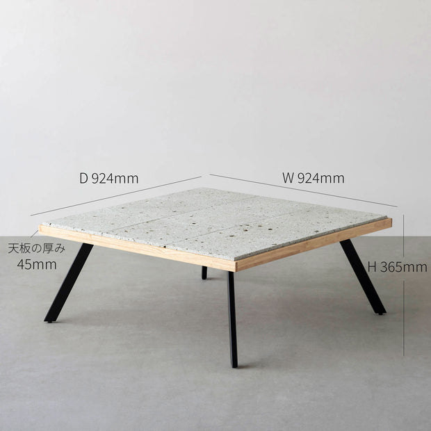 THE LOW TABLE / 大谷石 × ラバーウッド × Black Steel
