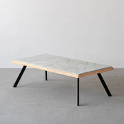 THE LOW TABLE / 大谷石 × ラバーウッド × Black Steel