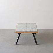 THE LOW TABLE / 大谷石 × ラバーウッド × Black Steel