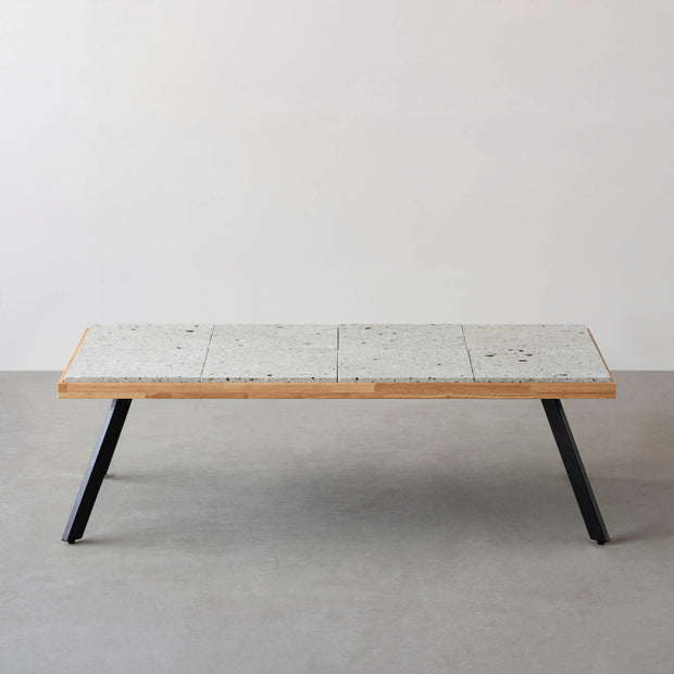 THE LOW TABLE / 大谷石 × ラバーウッド × Black Steel