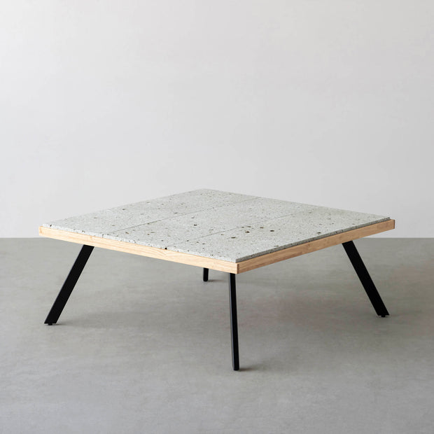 THE LOW TABLE / 大谷石 × ラバーウッド × Black Steel