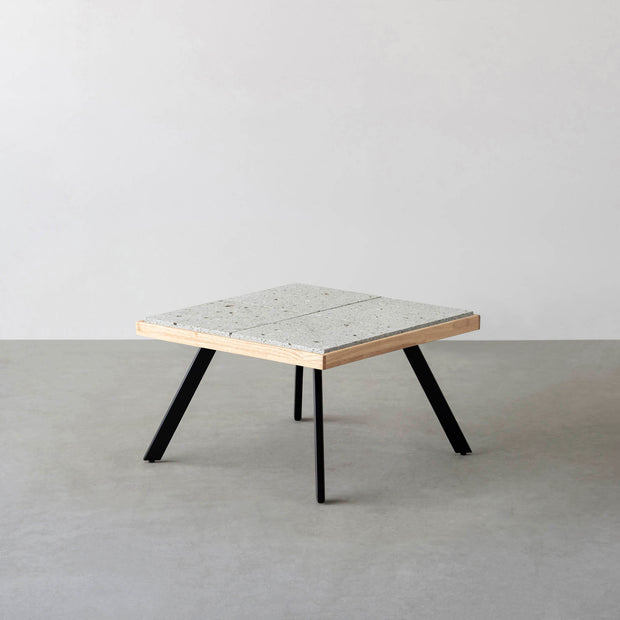 THE LOW TABLE / 大谷石 × ラバーウッド × Black Steel