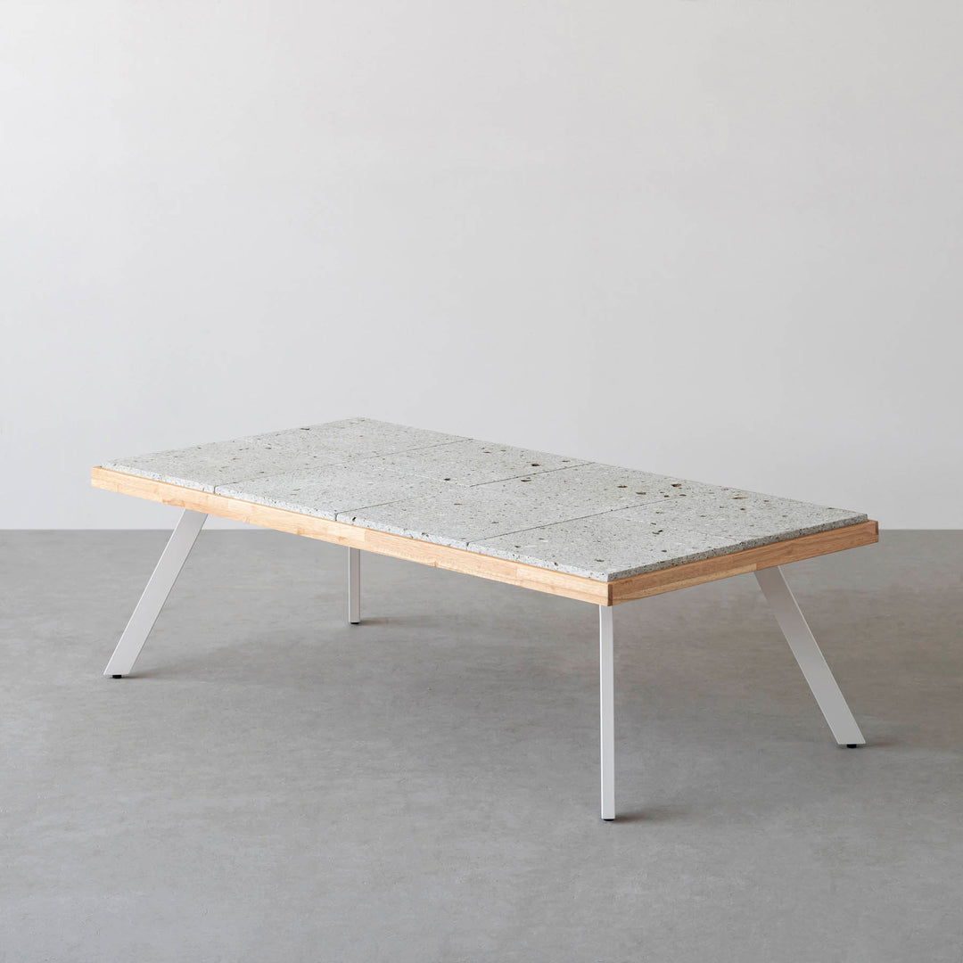 THE LOW TABLE / 大谷石 × ラバーウッド × White Steel – KANADEMONO