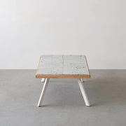 THE LOW TABLE / 大谷石 × ラバーウッド × White Steel