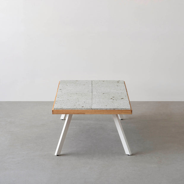 THE LOW TABLE / 大谷石 × ラバーウッド × White Steel