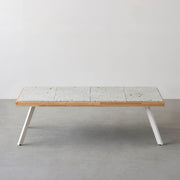 THE LOW TABLE / 大谷石 × ラバーウッド × White Steel