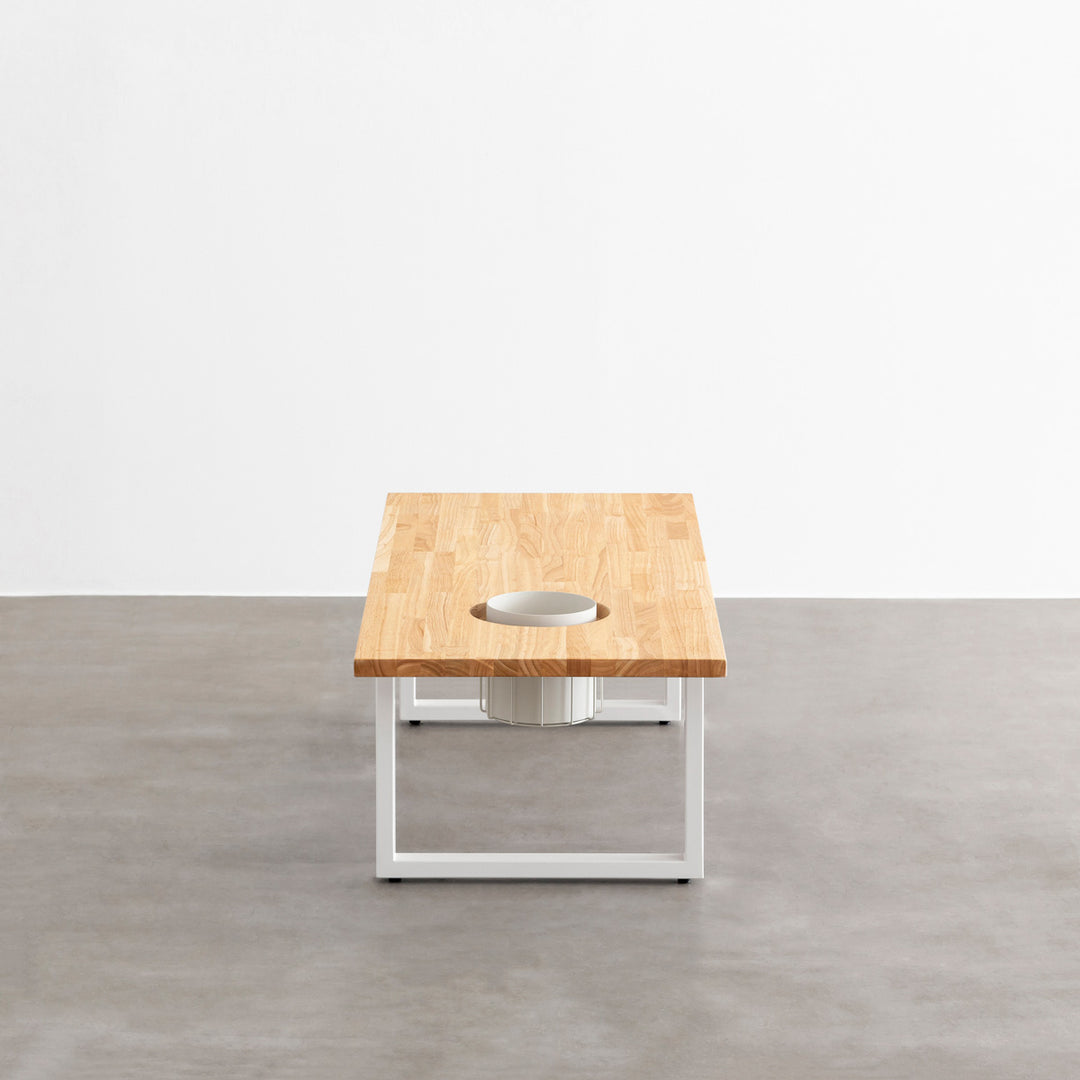 THE LOW TABLE / ラバーウッド ナチュラル × White Steel