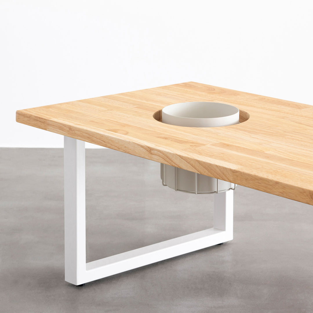 THE LOW TABLE / ラバーウッド ナチュラル × White Steel ワイヤー