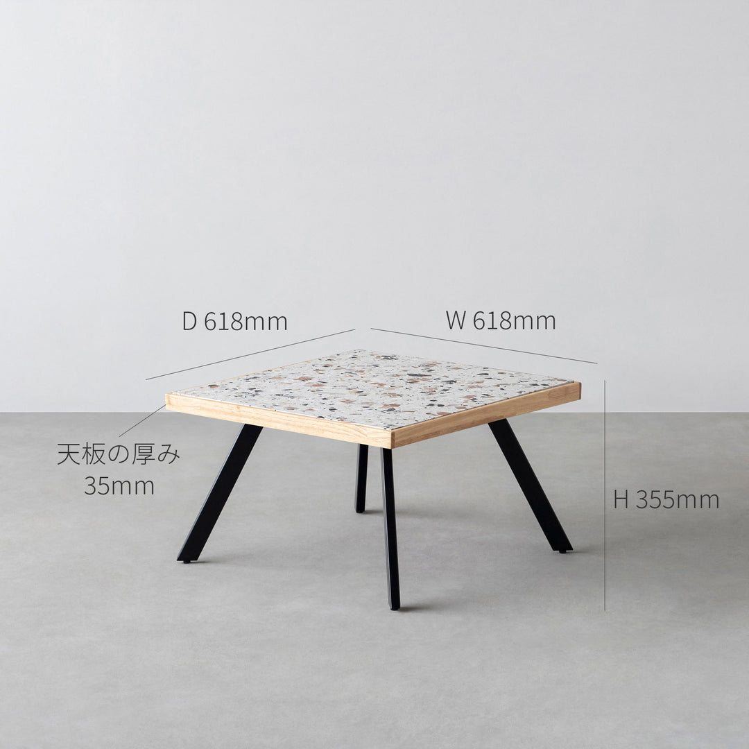 ローテーブル kanademono THE LOW TABLE THE LOW TABLE / テラゾー × ラバーウッド × White Steel – KANADEMONO
