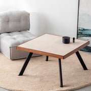 THE LOW TABLE / 大理石 ココナッツベージュ × ラバーウッド × Black Steel